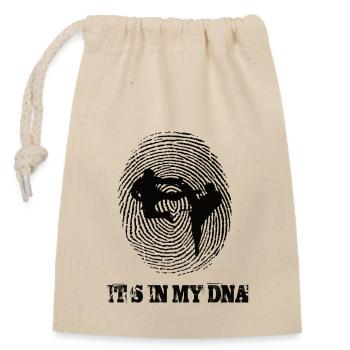 Karate Its In My Dna - Closable cotton gift bag (14x20cm) - nature - Front