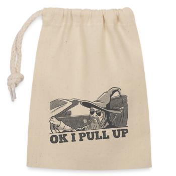 Ok I Pull Up Capybara Wizard - Closable cotton gift bag (14x20cm) - nature - Front