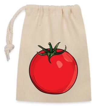 Tomate Kostüm Fasching Halloween Karneval Tomaten - Verschließbarer Geschenkbeutel aus Baumwolle (14x20cm) - Natur - Vorne