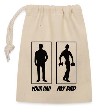 Your Dad My Dad Fitness Papa - Closable cotton gift bag (14x20cm) - nature - Front
