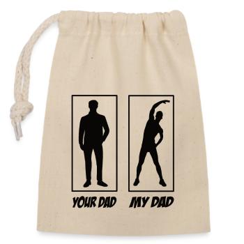 Your Dad My Dad Yoga Papa - Closable cotton gift bag (14x20cm) - nature - Front