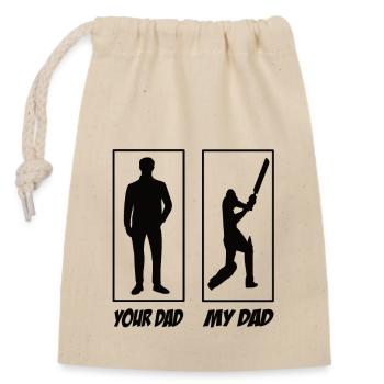Your Dad My Dad Cricket Papa - Closable cotton gift bag (14x20cm) - nature - Front