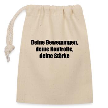 Pilates - Deine Bewegungen, deine Kontrolle, - Verschließbarer Geschenkbeutel aus Baumwolle (14x20cm) - Natur - Vorne