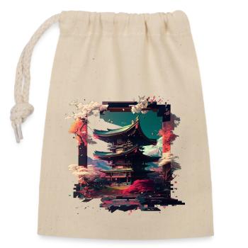 Japanese Building of Tranquility - Closable cotton gift bag (14x20cm) - nature - Front