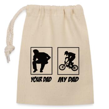 Your Dad My Dad Bmx Papa - Verschließbarer Geschenkbeutel aus Baumwolle (14x20cm) - Natur - Vorne