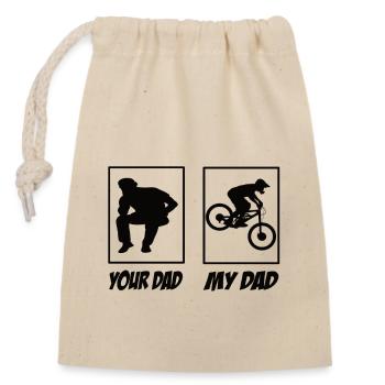 Downhill Mountainbike - Verschließbarer Geschenkbeutel aus Baumwolle (14x20cm) - Natur - Vorne