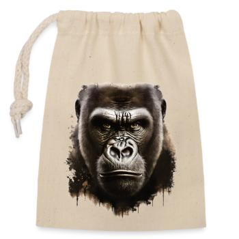 Funny Gorilla Monkey T-Shirt - Sac cadeau en coton avec cordon (14 x 20 cm) - nature - Devant