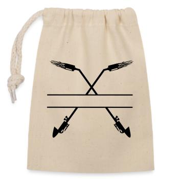 Two crossed gas burner monogram - Closable cotton gift bag (14x20cm) - nature - Front