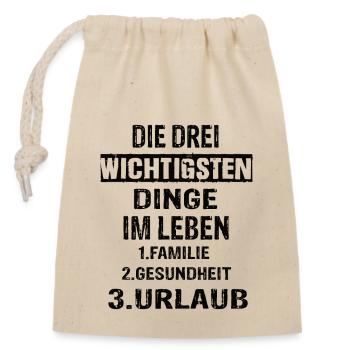 Urlaub - Verschließbarer Geschenkbeutel aus Baumwolle (14x20cm) - Natur - Vorne