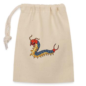 Kawaii Centipedes - Closable cotton gift bag (14x20cm) - nature - Front