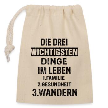 Wandern - Verschließbarer Geschenkbeutel aus Baumwolle (14x20cm) - Natur - Vorne