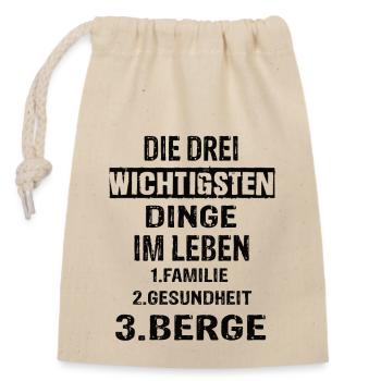 Berge - Verschließbarer Geschenkbeutel aus Baumwolle (14x20cm) - Natur - Vorne