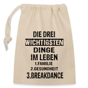 Breakdance - Verschließbarer Geschenkbeutel aus Baumwolle (14x20cm) - Natur - Vorne