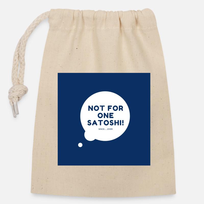 Not for one Satoshi bubble blue - Verschließbarer Geschenkbeutel aus Baumwolle (14x20cm) - Natur