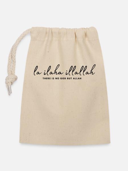 La ilaha illallah Islam - Verschließbarer Geschenkbeutel aus Baumwolle (14x20cm) - Natur