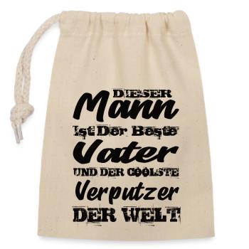 Verputzer - Verschließbarer Geschenkbeutel aus Baumwolle (14x20cm) - Natur - Vorne