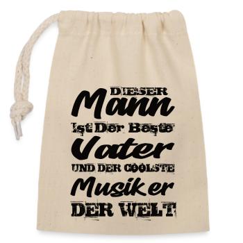 Musiker - Verschließbarer Geschenkbeutel aus Baumwolle (14x20cm) - Natur - Vorne