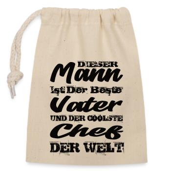 Chef - Verschließbarer Geschenkbeutel aus Baumwolle (14x20cm) - Natur - Vorne