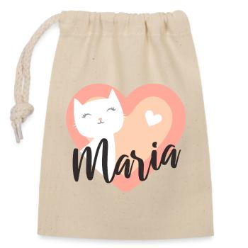 Maria Surname First Name Kitten - Closable cotton gift bag (14x20cm) - nature - Front