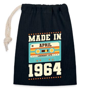 59th birthday April Born in 1964 Gift idea - Closable cotton gift bag (14x20cm) - navy - Front
