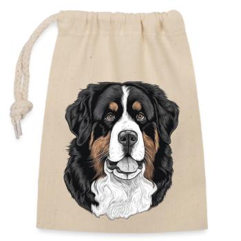 Bernese Mountain Dog - Closable cotton gift bag (14x20cm) - nature - Front