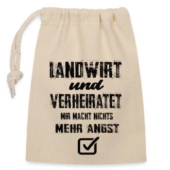 Landwirt und Verheiratet - Verschließbarer Geschenkbeutel aus Baumwolle (14x20cm) - Natur - Vorne