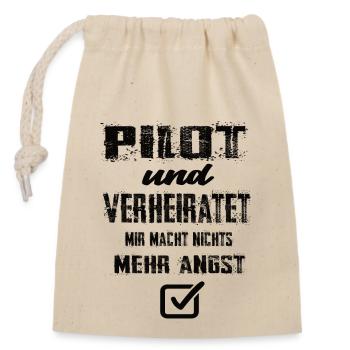Pilot - Verschließbarer Geschenkbeutel aus Baumwolle (14x20cm) - Natur - Vorne