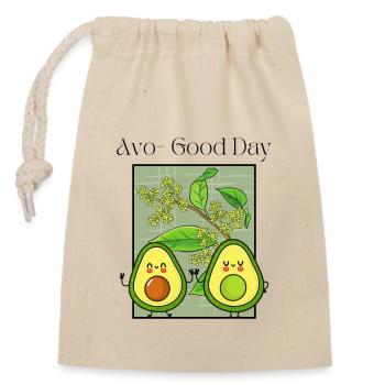 Avo-Good Day - Closable cotton gift bag (14x20cm) - nature - Front