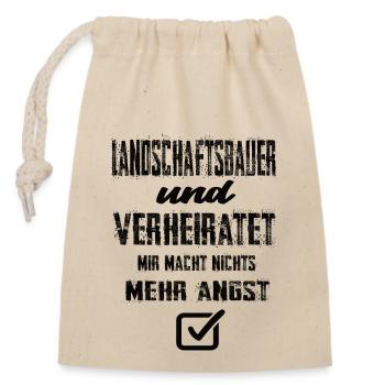 Landschaftsbauer und Verheiratet - Verschließbarer Geschenkbeutel aus Baumwolle (14x20cm) - Natur - Vorne