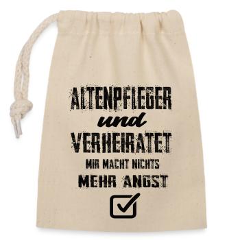 Altenpfleger und Verheiratet - Verschließbarer Geschenkbeutel aus Baumwolle (14x20cm) - Natur - Vorne
