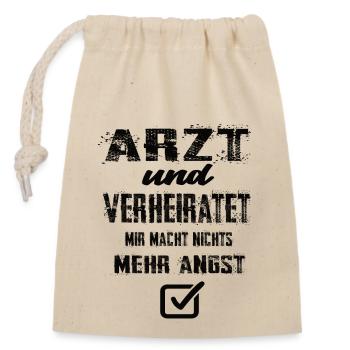 Arzt und Verheiratet - Verschließbarer Geschenkbeutel aus Baumwolle (14x20cm) - Natur - Vorne