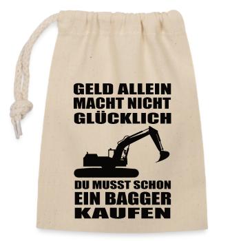 Bagger - Verschließbarer Geschenkbeutel aus Baumwolle (14x20cm) - Natur - Vorne