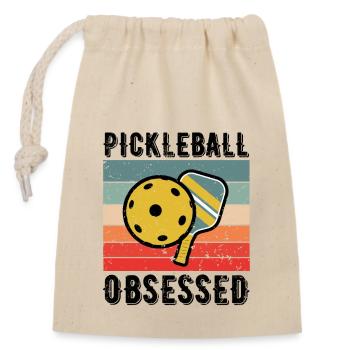 Pickleball Obsessed Funny Pickleball Lover - Closable cotton gift bag (14x20cm) - nature - Front