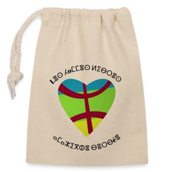 kabyle T-shirt graffiti Le Printemps berbère - Sac cadeau en coton avec cordon (14 x 20 cm) - nature - Devant