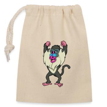 Kawaii Mandrill - Closable cotton gift bag (14x20cm) - nature - Front