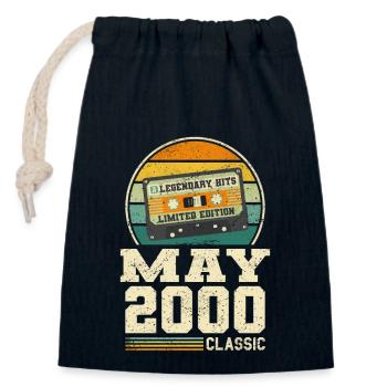 23rd birthday May Year 2000 Gift idea - Closable cotton gift bag (14x20cm) - navy - Front