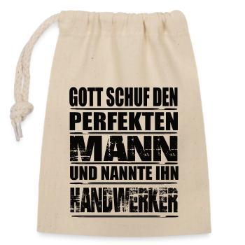 Handwerker - Verschließbarer Geschenkbeutel aus Baumwolle (14x20cm) - Natur - Vorne