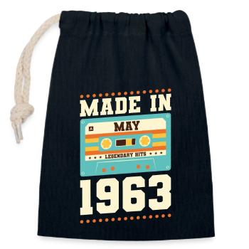 52nd birthday May Born in 1971 Gift idea - Closable cotton gift bag (14x20cm) - navy - Front