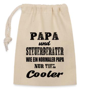 Papa und Steuerberater - Verschließbarer Geschenkbeutel aus Baumwolle (14x20cm) - Natur - Vorne