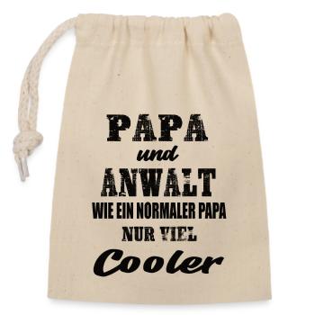 Papa und Anwalt - Verschließbarer Geschenkbeutel aus Baumwolle (14x20cm) - Natur - Vorne