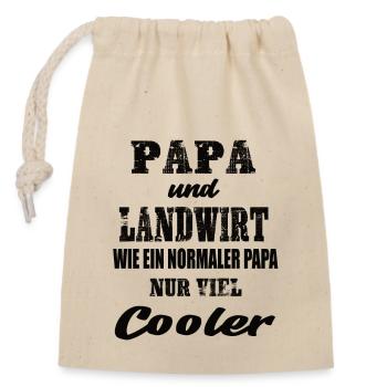 Papa und Landwirt - Verschließbarer Geschenkbeutel aus Baumwolle (14x20cm) - Natur - Vorne