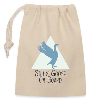 Silly Goose On Board - Closable cotton gift bag (14x20cm) - nature - Front