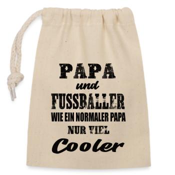 Papa und Fußballer Fußball Fußballspiel Sport - Verschließbarer Geschenkbeutel aus Baumwolle (14x20cm) - Natur - Vorne