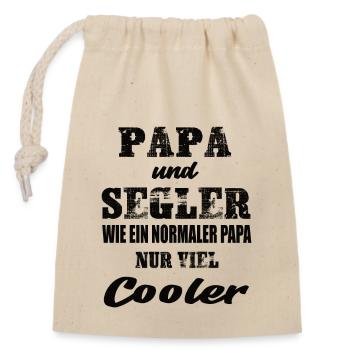 Papa und Segler Segeln Regatta Segeln Segelboot - Verschließbarer Geschenkbeutel aus Baumwolle (14x20cm) - Natur - Vorne