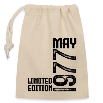 Cadeau may 1977. anniversary may 1977. Mai 1977. - Sac cadeau en coton avec cordon (14 x 20 cm) - nature - Devant