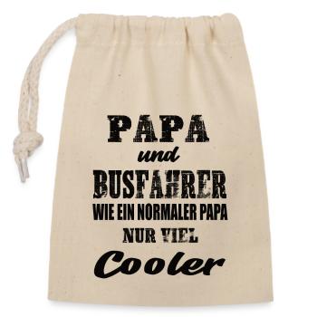 Papa und Busfahrer - Verschließbarer Geschenkbeutel aus Baumwolle (14x20cm) - Natur - Vorne