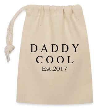 Daddy Cool est 2017 - Closable cotton gift bag (14x20cm) - nature - Front