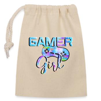 Gamer Girl Controller Controller - Closable cotton gift bag (14x20cm) - nature - Front