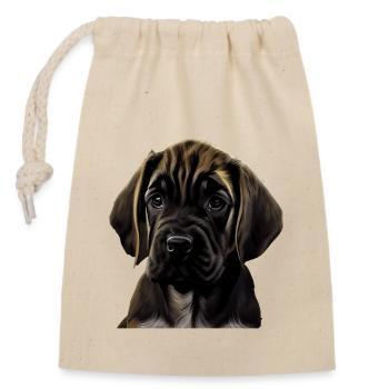 Dogge Doggen Hund Hunde Deutsche Dogge - Verschließbarer Geschenkbeutel aus Baumwolle (14x20cm) - Natur - Vorne