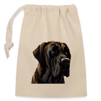 Dogge Doggen Hund Hunde Deutsche Dogge - Verschließbarer Geschenkbeutel aus Baumwolle (14x20cm) - Natur - Vorne